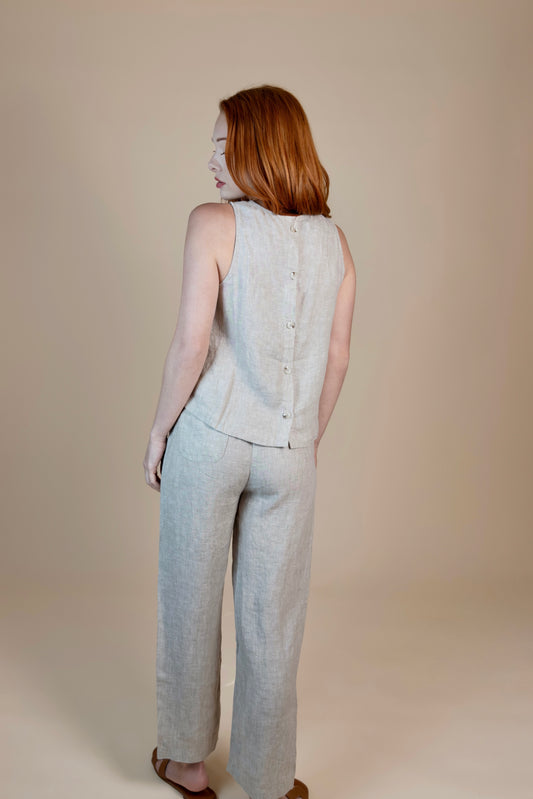 The Florence Linen Pant – Natural │ Petite