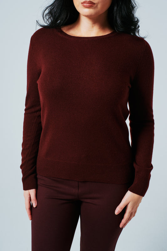 The Juliette Sweater — 100% Cashmere in Bordeaux