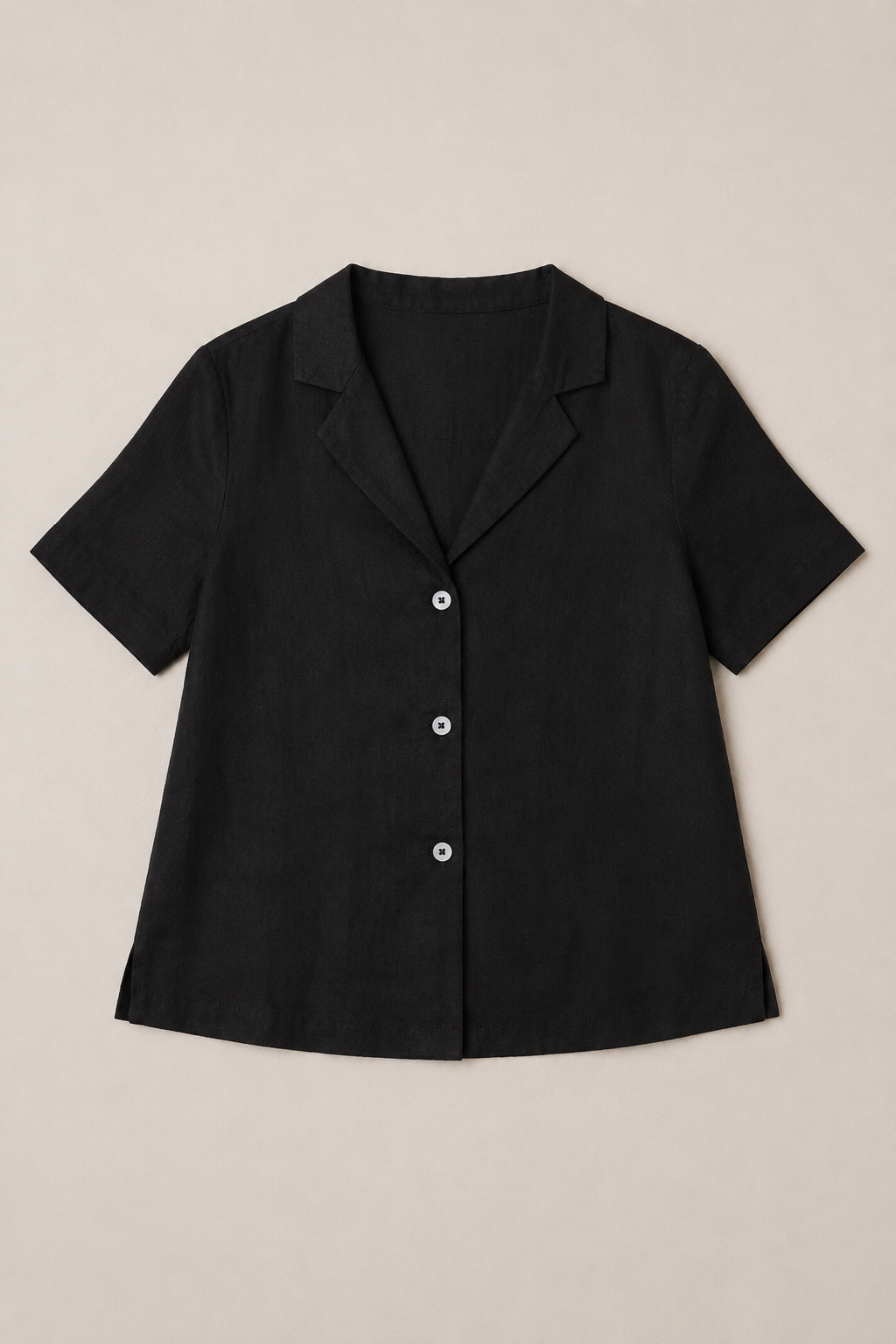 The Lucia Linen Shirt – Noir │ Petite