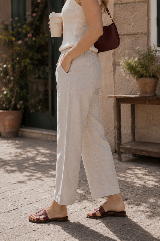 The Florence Linen Pant – Natural │ Petite
