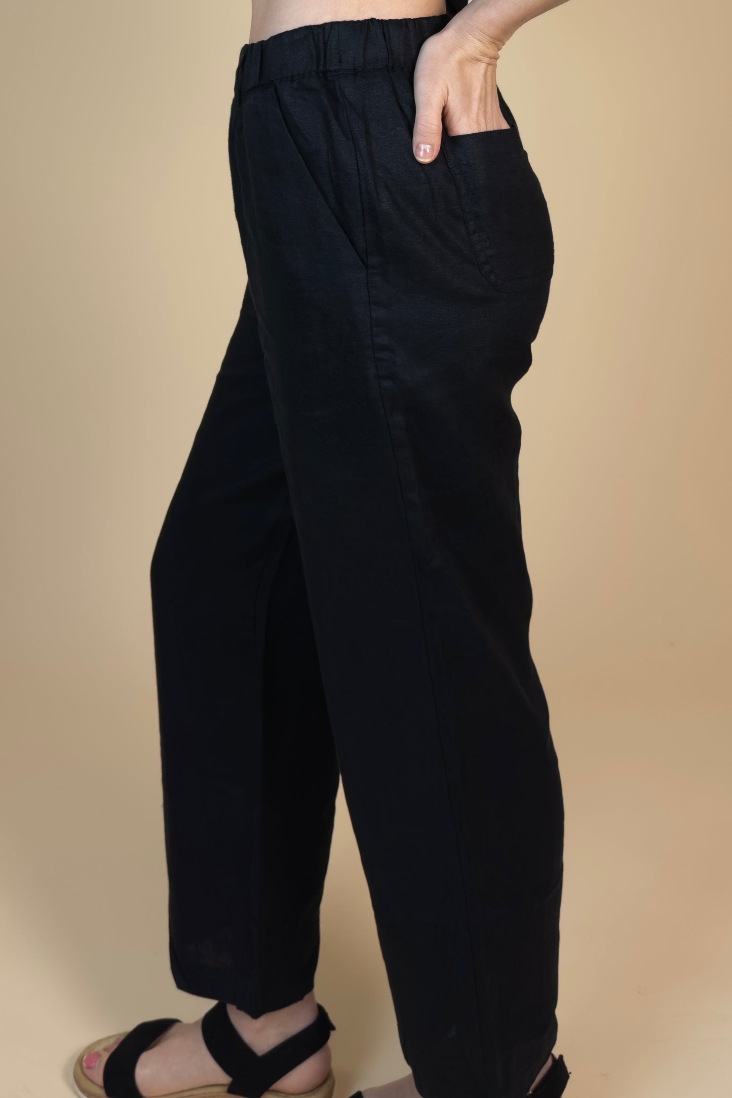 The Florence Linen Pant – Noir │ Petite