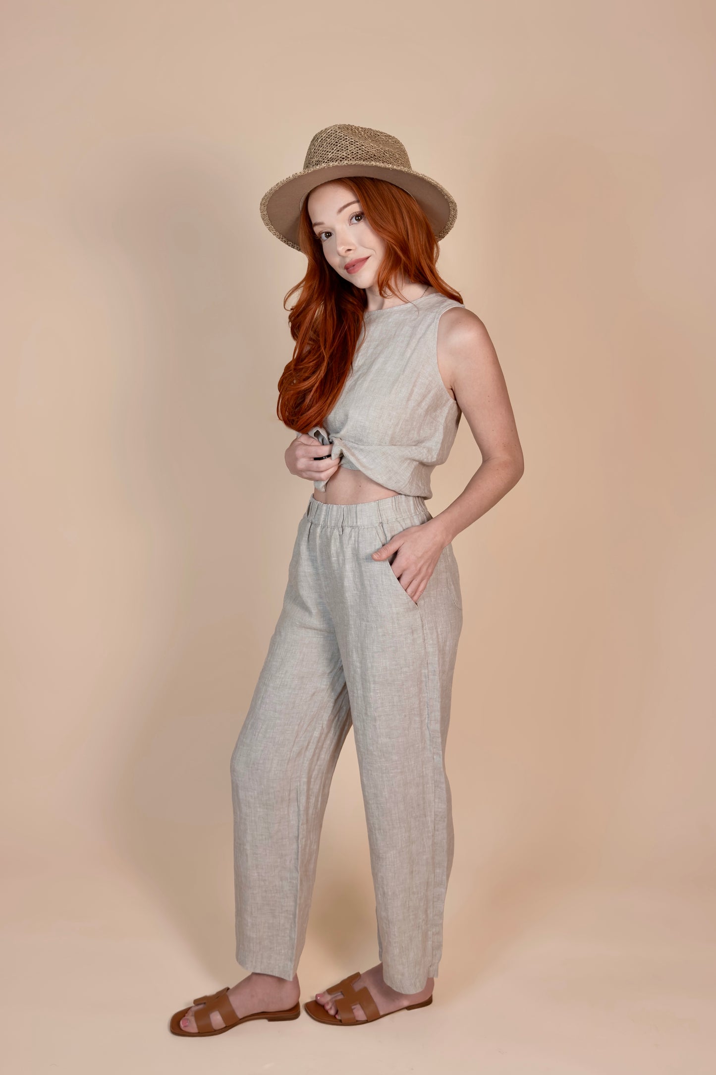 The Florence Linen Pant – Natural │ Petite