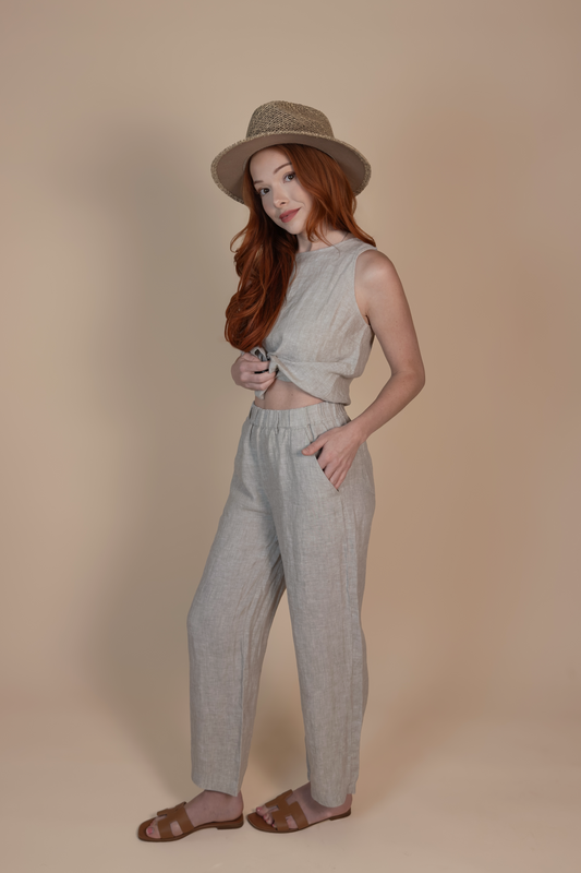 The Florence Linen Pant – Natural │ Petite