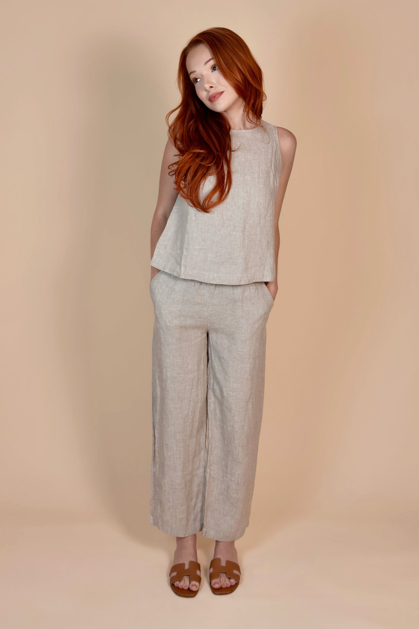 The Florence Linen Pant – Natural │ Petite