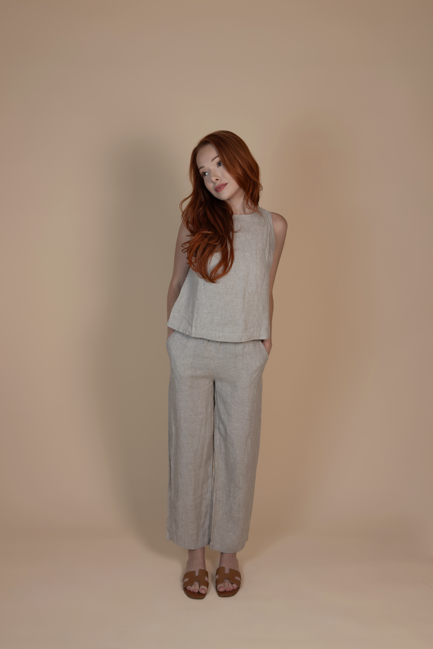 The Florence Linen Pant – Natural │ Petite