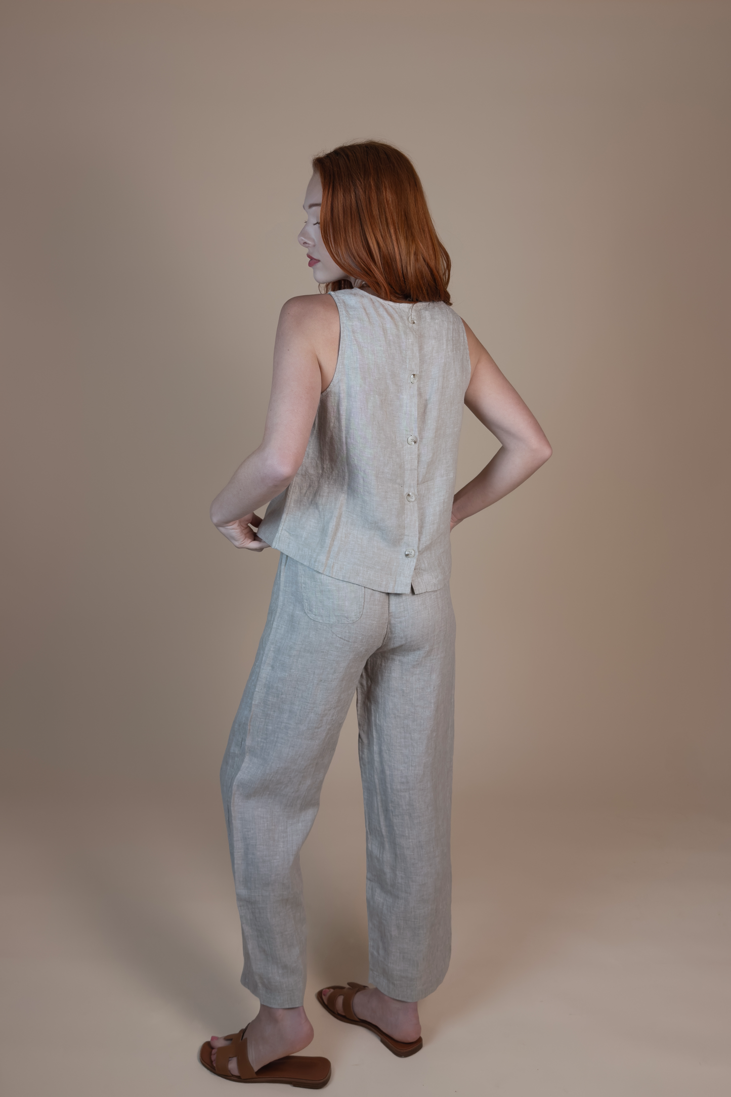 The Colette Linen Top – Natural │ Petite