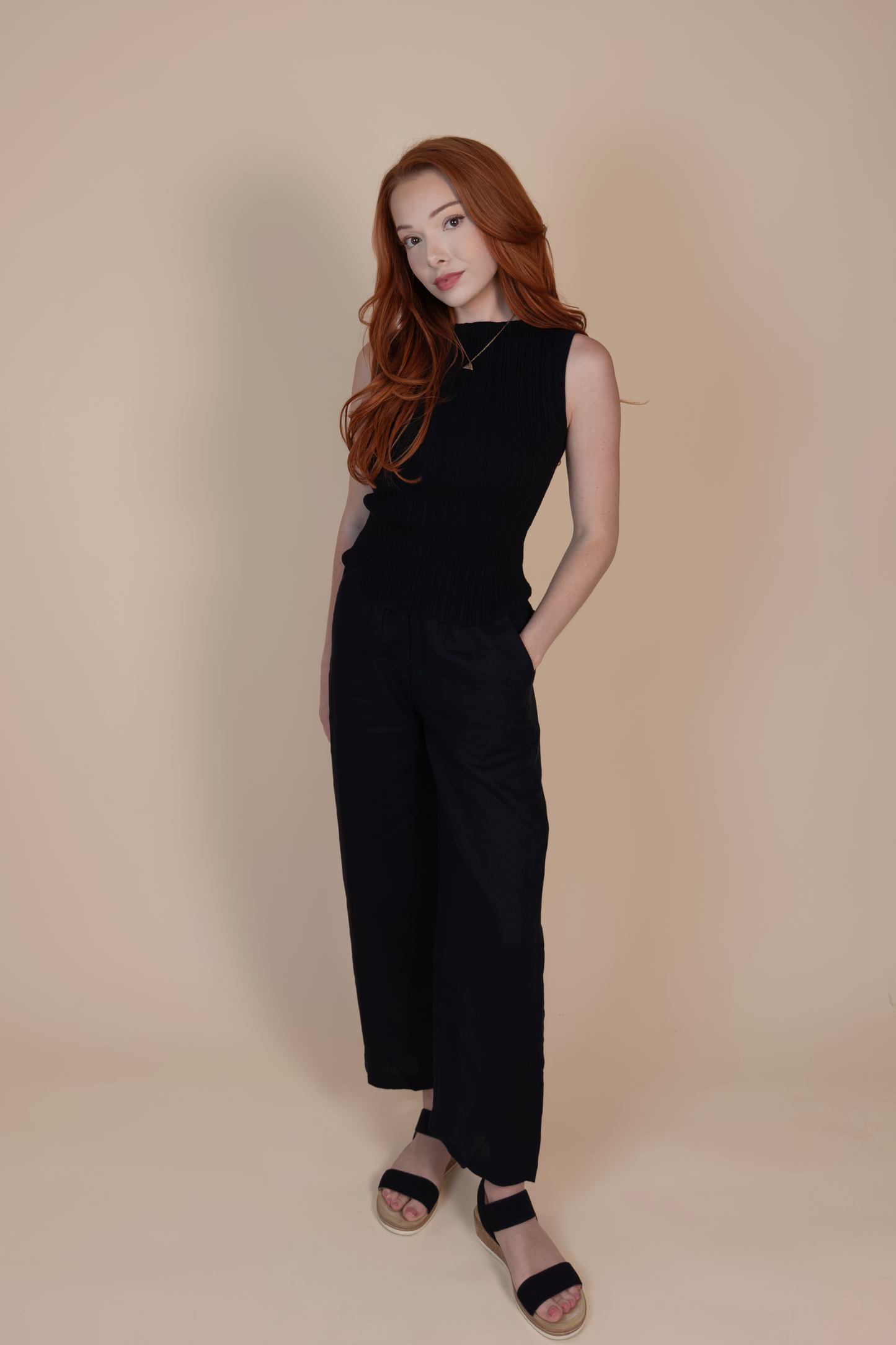 The Florence Linen Pant – Noir │ Petite