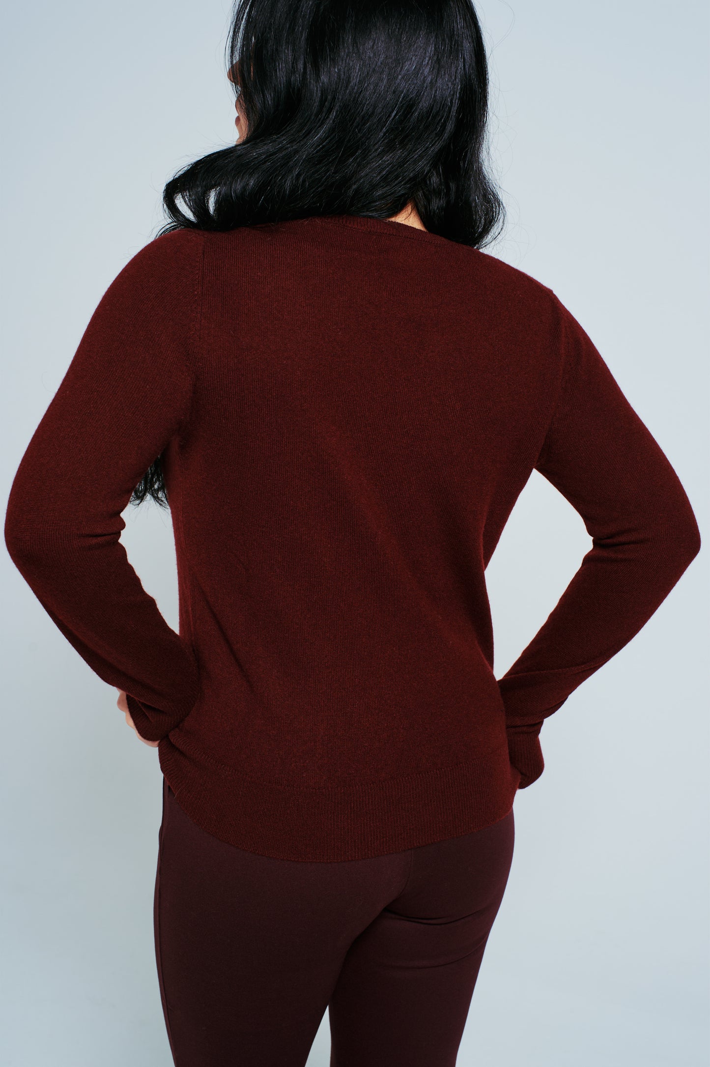 The Juliette Sweater — 100% Cashmere in Bordeaux