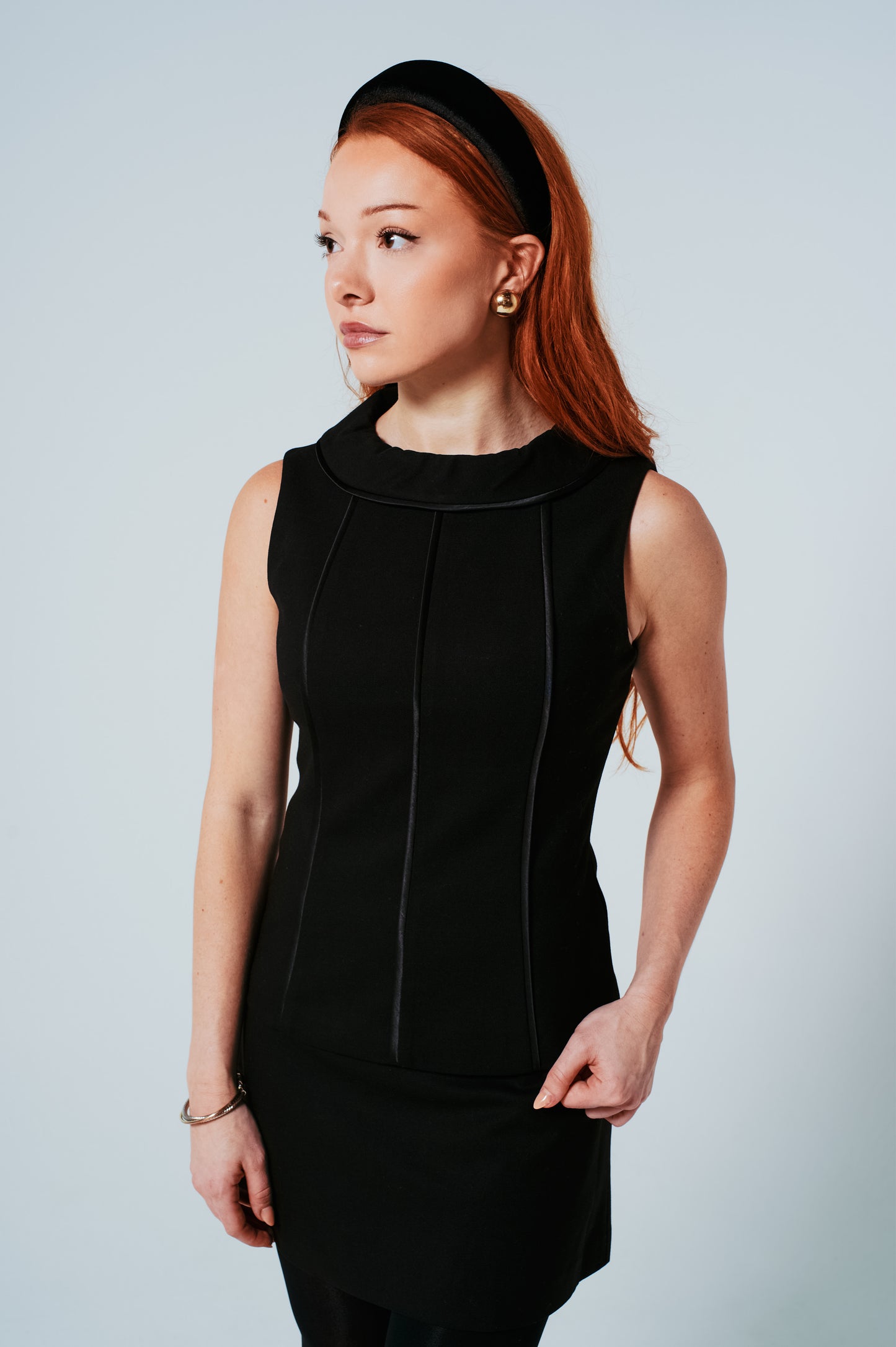 The Jackie Striped Top in Noir